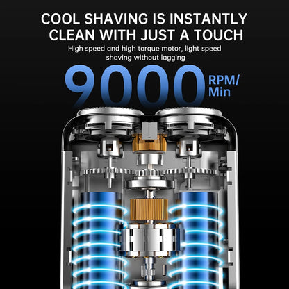 Mini Electric Smart Shaver – Household & Car Use, Dual Blade Rechargeable Beard Trimmer with Digital Display