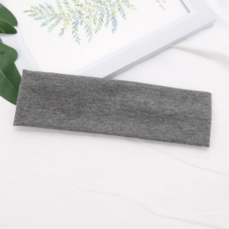 Elastic Cotton Hairband – Solid Fashion Headbands for Women & Men, Running, Yoga & Makeup Accessories