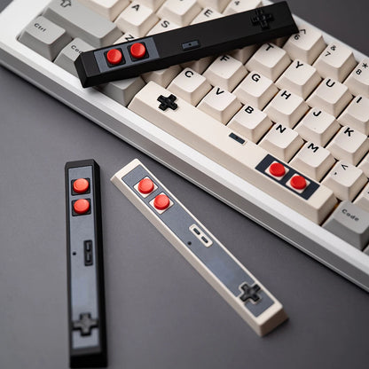 Retro Gamepad Keycap 6.25u Spacebar – Artisan ABS Keycap for MX Switches, Black & White for Mechanical Gaming Keyboards