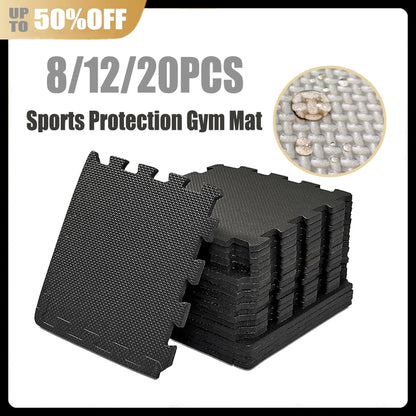 8/12/20PCS EVA Gym Floor Mats 30x30cm — Non-Slip Foam Mats for Yoga, Fitness & Sports Protection