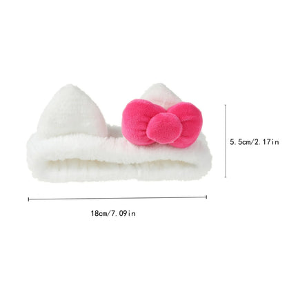 Plush Cat Ear Hair Set - 3PCS Fuzzy Headband & Scrunchies Hair Accessories