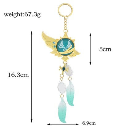 Genshin Impact Venti Eye Keychain 1:1 – Luminous Anime Cosplay Key Ring Backpack Pendant Gaming Accessories Gift