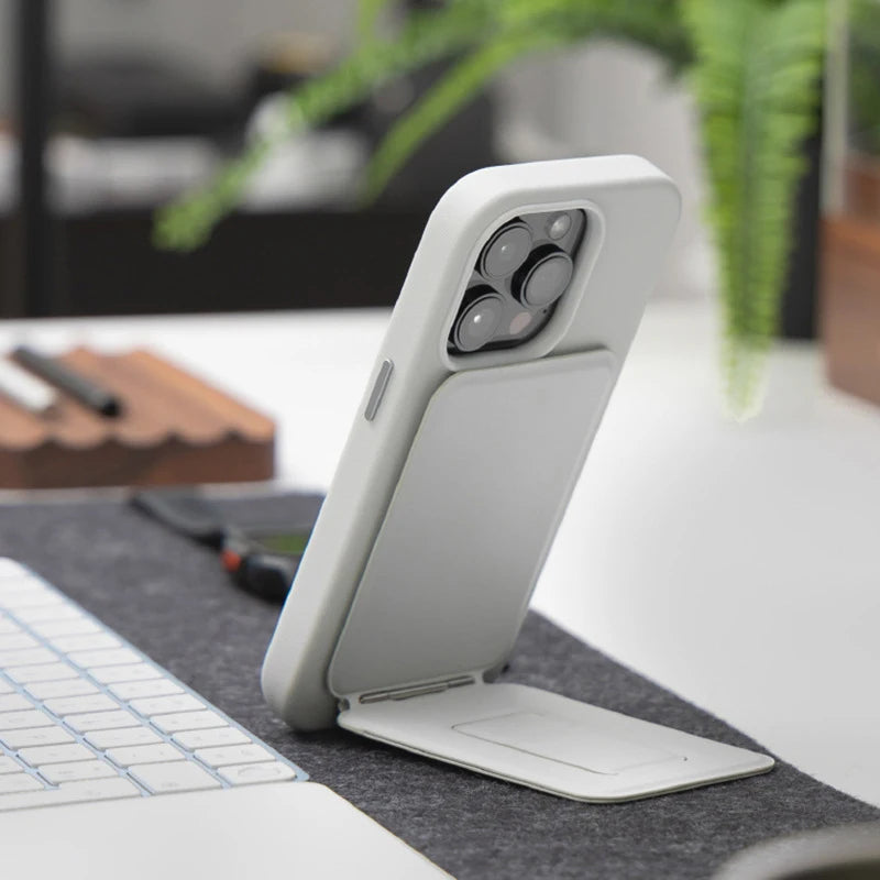 Desktop Magnetic Phone Holder - Multi-functional Bracket Metal Desk Stand with Angle Adjustment - Compatible with iPhone 14, 13, 15 Pro Max Plus