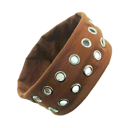 Harajuku Y2K Punk Girl Headband – Hollow Eyelet Cotton Elastic Steampunk & Gothic Style