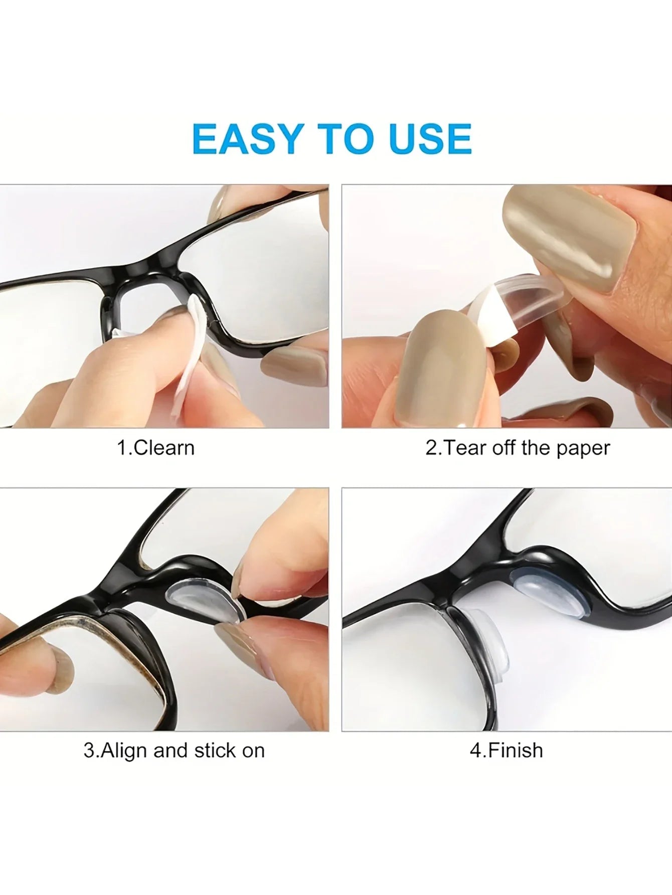 2/5 Pairs Adhesive Silicone Eyeglass Nose Pads – Anti-Slip Stick-On Nose Pads for Sunglasses and Eyewear Accessories