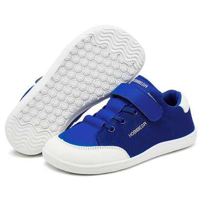 HOBIBEAR Kids Barefoot Shoes – Wide Toe Minimalist Sneakers for Boys & Girls, Lightweight Hook Loop, Mesh & Artificial Leather