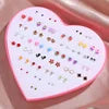 36 Pairs Mini Stud Earrings – Cute Snowflakes, Cat, Butterfly Designs for Girls, Fashion Daily Ear Jewelry