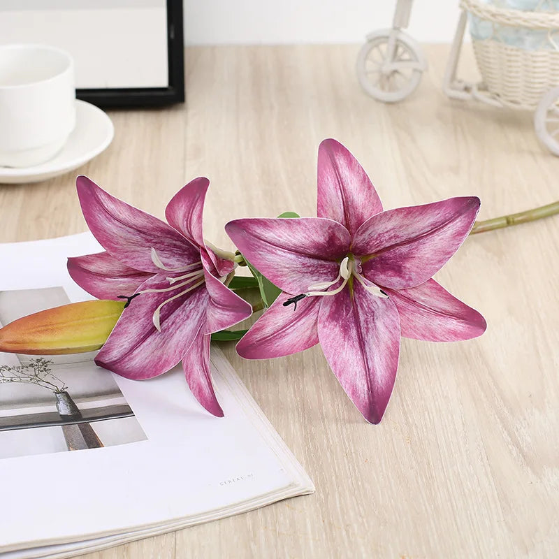 Artificial Silk Lily Bouquet – Creative Fake Flower Arrangement for Living Room, Sweetheart Decoration for Friends