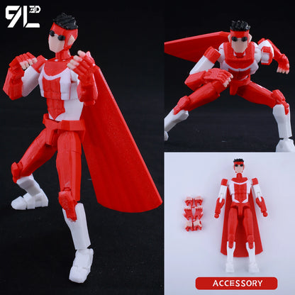 9L3D Lucky 13 Invincible Boy Eve Action Figure — 3D Printed Anime Model, Multi-Jointed Poseable Collectible Toy Gift for Fans