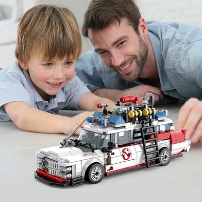 Creative Ghostbusters ECTO-1 Vehicle – Technical Building Blocks Racing Car Model, Assembly Toy for Kids & Adults