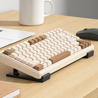 Portable Ergonomic Keyboard Riser Stand – Adjustable Tilted Design Plastic Computer Keyboard & Monitor Holder for Improved Typing Posture
