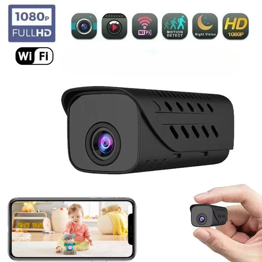H9W 1080P Mini WiFi Camera - IP Webcam with Remote Monitoring, Night Vision & Built-In Battery