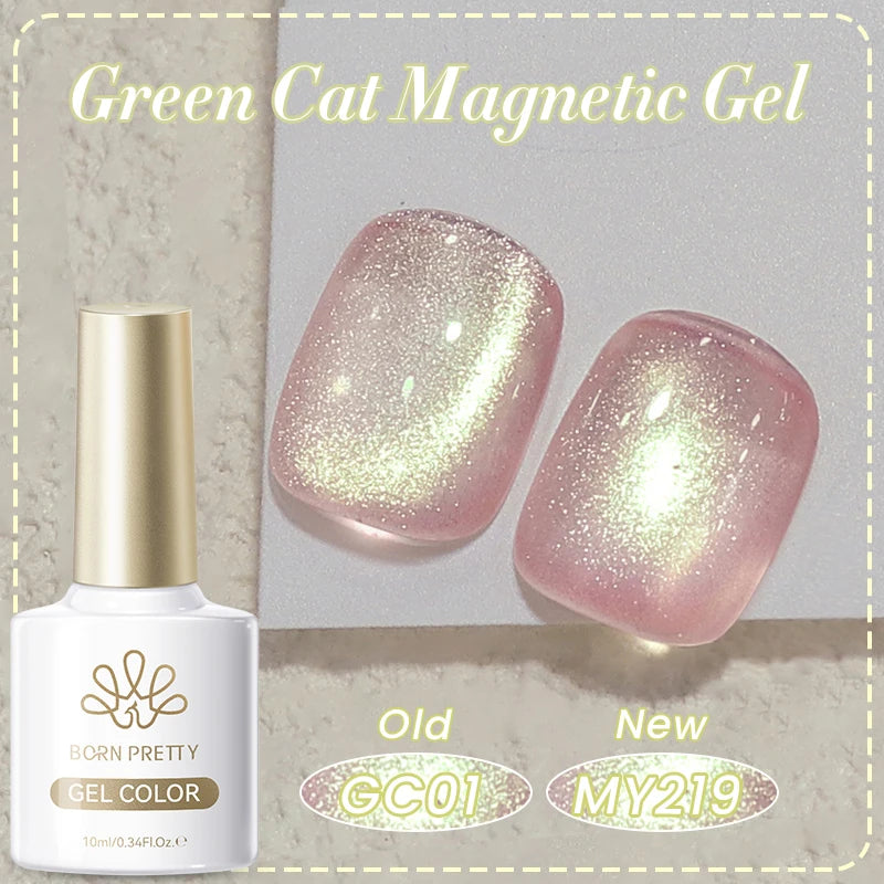 BORN PRETTY Cat Magnetic Gel Nail Polish 117 Colors 10ml Full Coverage Semi-Permanent Soak-Off Nail Varnish for Salon Manicure Glitter Cat Eye Nails