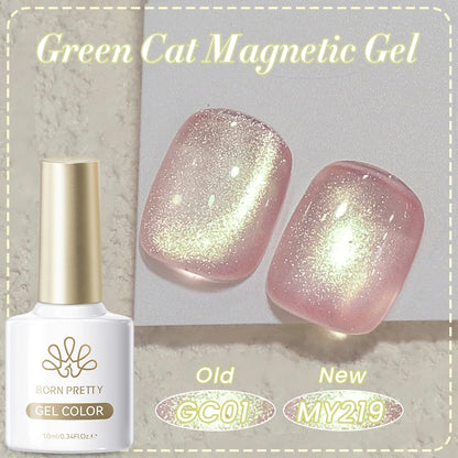 BORN PRETTY Cat Magnetic Gel Nail Polish 117 Colors 10ml Full Coverage Semi-Permanent Soak-Off Nail Varnish for Salon Manicure Glitter Cat Eye Nails