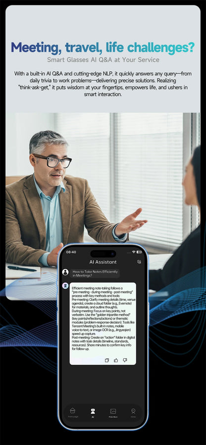 LIGE Smart Glasses — AI Camera Sunglasses with BT Call, Music, Touch Control, Voice Assistant, Video & Sound Recording, WiFi Transmission