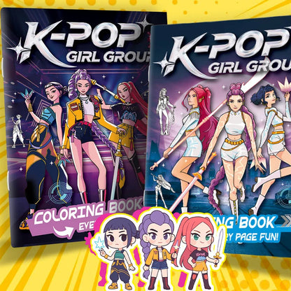 2025 KPop Demon Hunter Coloring Book – Line Drawing Picture Book, Painting Activity for Kids, Birthday Gift