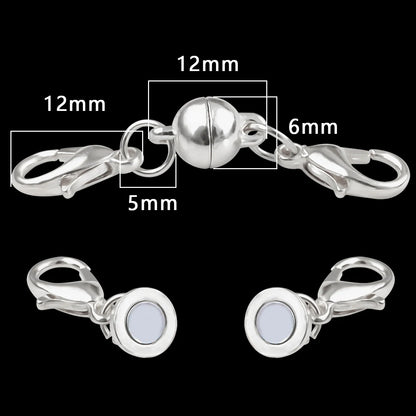 Magnetic Jewelry Clasp - Strong Metal End Connectors with Lobster Clasp for DIY Bracelets & Necklaces