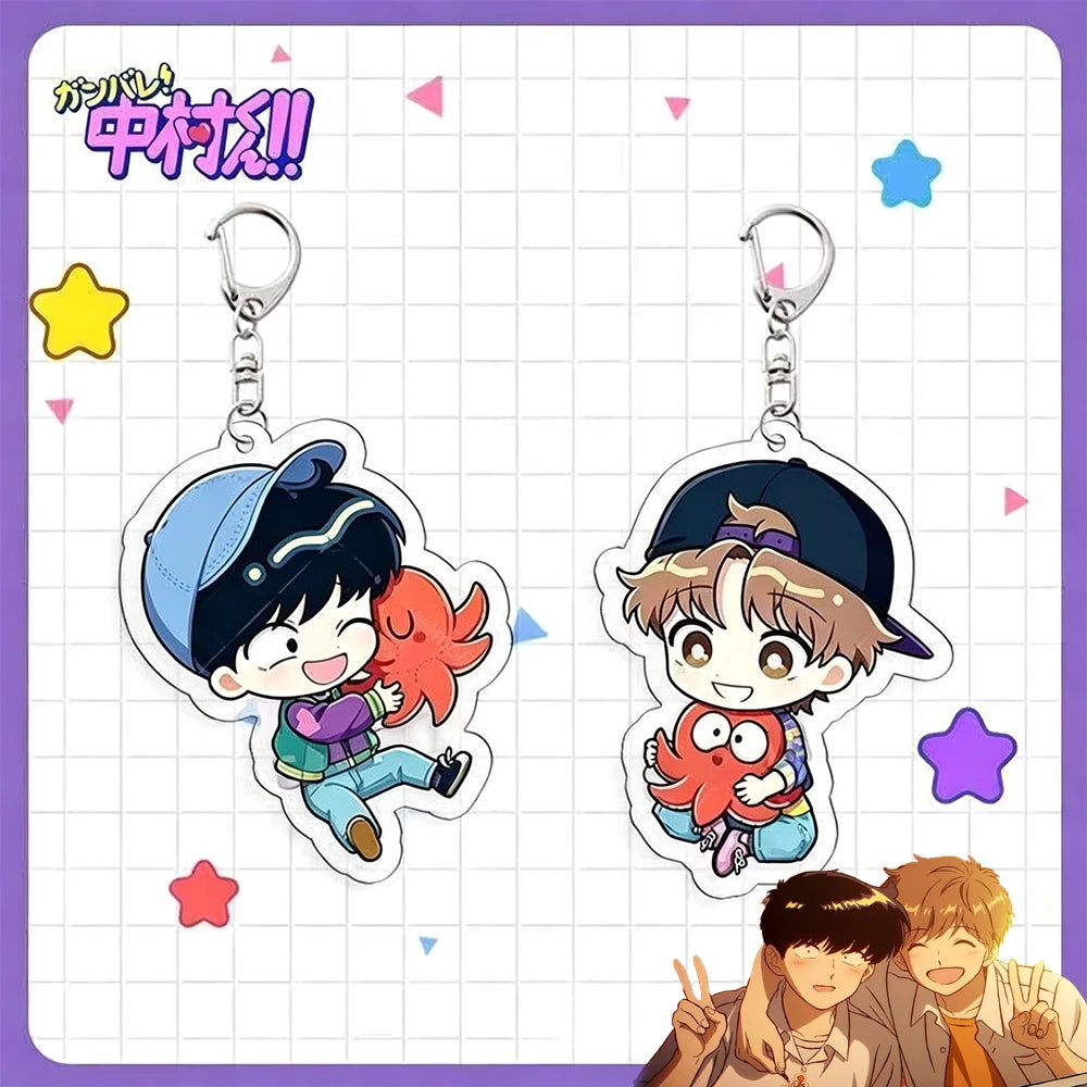 Anime Go For It Nakamura-kun Acrylic Keychains - Octopus & Crab Keyring Desk & Car Decorations