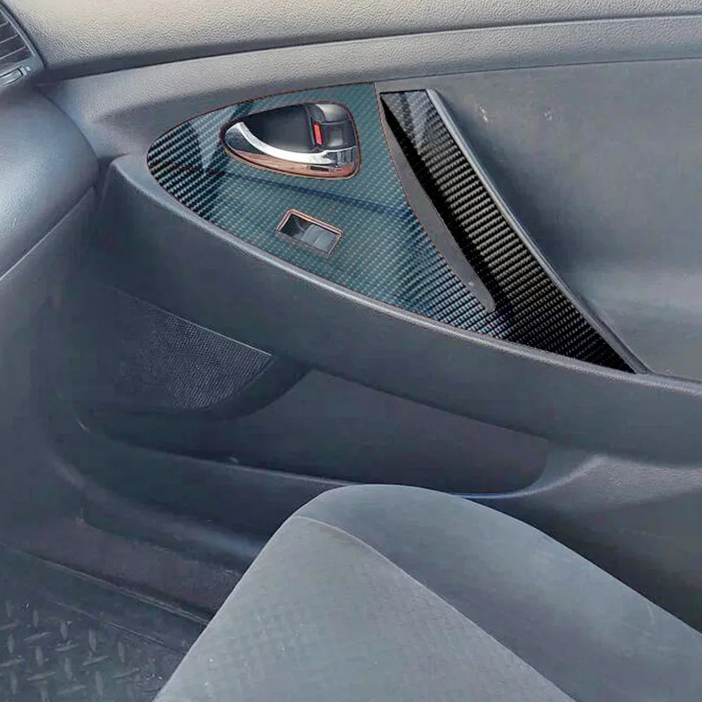 Toyota Camry Aurion XV40 2007-2011 Center Console Trim Decals - Carbon Fiber Interior Molding Sticker Set