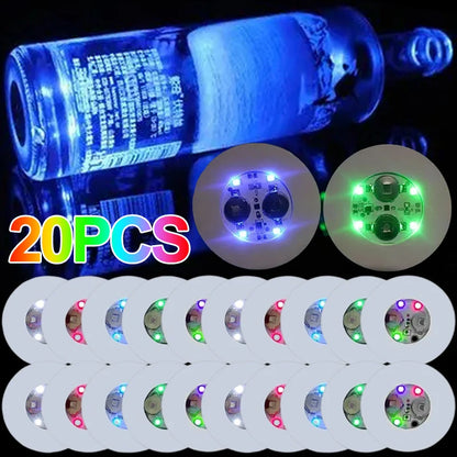 LED Coaster Sticker – Battery-Powered Luminous Glass & Bottle Pads for Bars, Parties, and Drink Decor