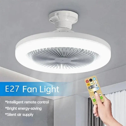 Transform Your Space with a 3-in-1 Ceiling Fan - Includes Lighting Lamp, E27 Converter Base, and Remote Control for Quiet Comfort in Bedroom and Living Room (AC85-265V)
