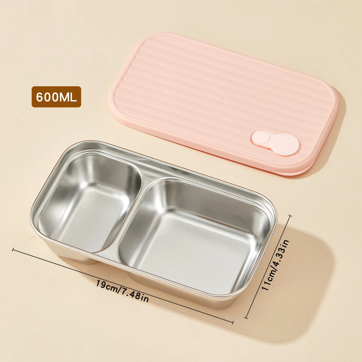 WORTHBUY 304 Stainless Steel Lunch Box with Lid — Portable Leak-Proof Stackable Bento Box for Fruit, Salad, and Food Storage, Ideal for Students