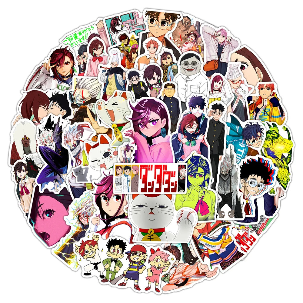 10/50/100/200PCS Dandadan Anime Stickers - Waterproof Cartoon Decals of Ken Takakura and Momo Ayase for Phones, Cars, Laptops, and DIY Crafts