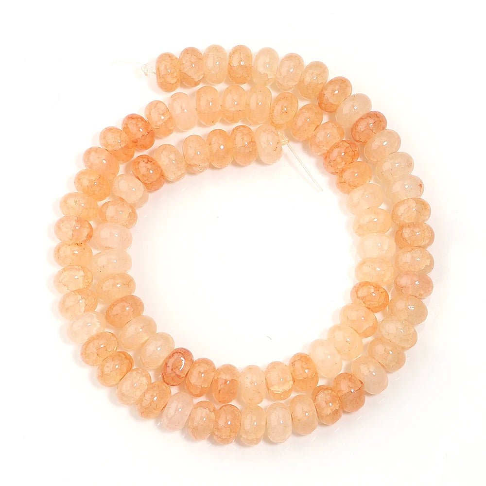 5x8mm Natural Abacus Rondelle Beads - Glass Wheel Loose Charms for DIY Bracelets & Jewelry Making Supplies