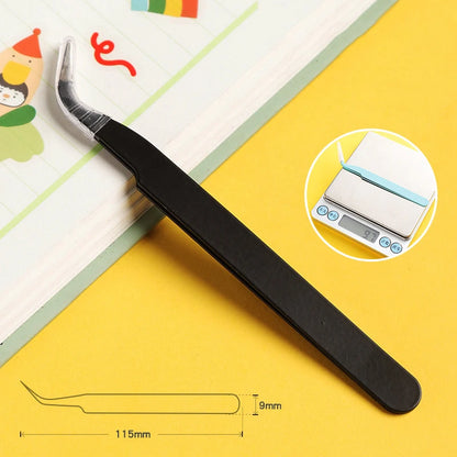 Colorful Stainless Steel Tweezers Set - Straight & Curved, Pink, Blue, Purple for DIY Eyelash, Nail Art and Rhinestone Picking