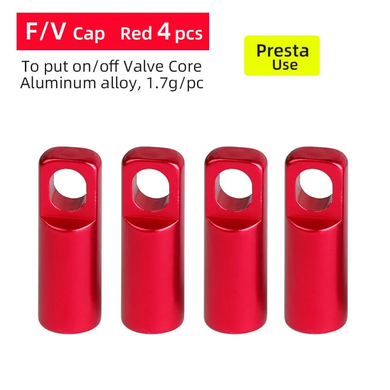 Deemount 2-in-1 Presta Valve Caps & Core Tool — CNC Alloy Lightweight Bicycle Valve Nipple (10/4/2PCS)