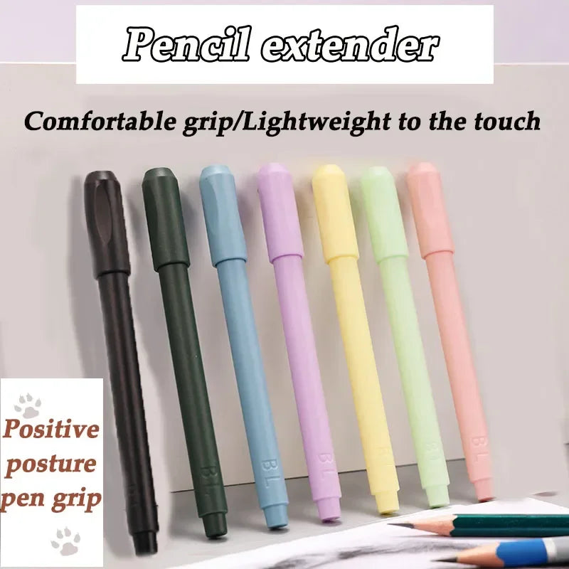 5-Piece Pencil Extender Set – Art Pen Grip & Holder for Sketching, Colored Pencils, School & Office Supplies