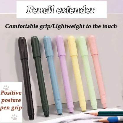 5-Piece Pencil Extender Set – Art Pen Grip & Holder for Sketching, Colored Pencils, School & Office Supplies