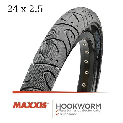 MAXXIS Hookworm BMX Bike Tire – 26x2.5 Wire Bead Clincher for Street, Park & Flatland