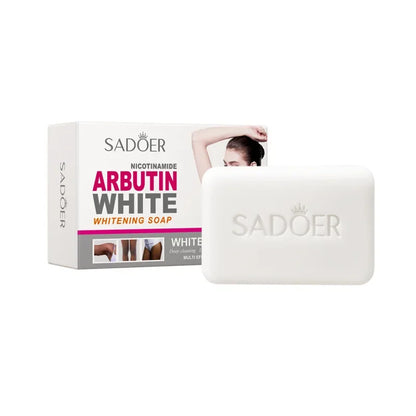 Sadoer Niacinamide & Arbutin Facial Soap – Brightening Moisturizing Deep Cleansing Handmade Face & Body Cleanser Foam