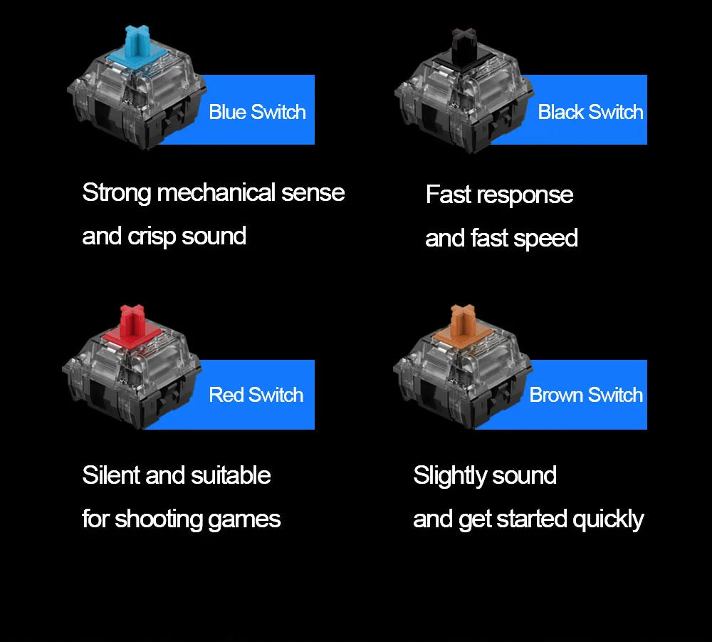 AULA F2088 Mechanical Gaming Keyboard – 104 Keys, Anti-Ghosting, Brown/Blue Switch, Wired RGB Backlit for PC & Laptop