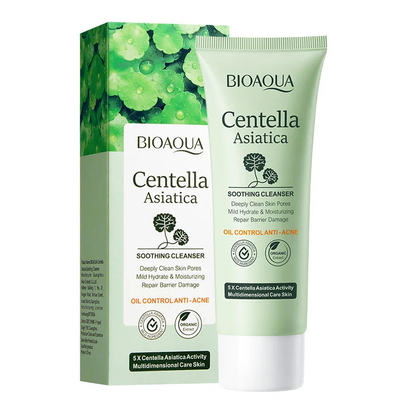 BIOAQUA Centella Asiatica Facial Cleanser - Moisturizing Oil-Control Foaming Face Wash for Daily Skin Care