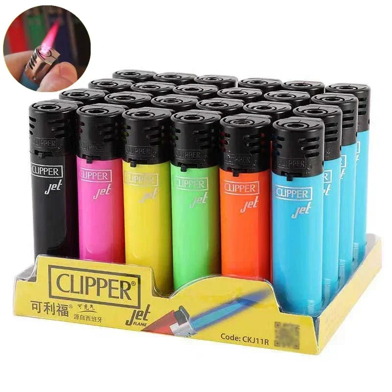Original Spanish Clipper Refillable Gas Lighter – Personality Pattern 8-Piece Boxed Set Smoking Collection Gift Wholesale Lighter Pack