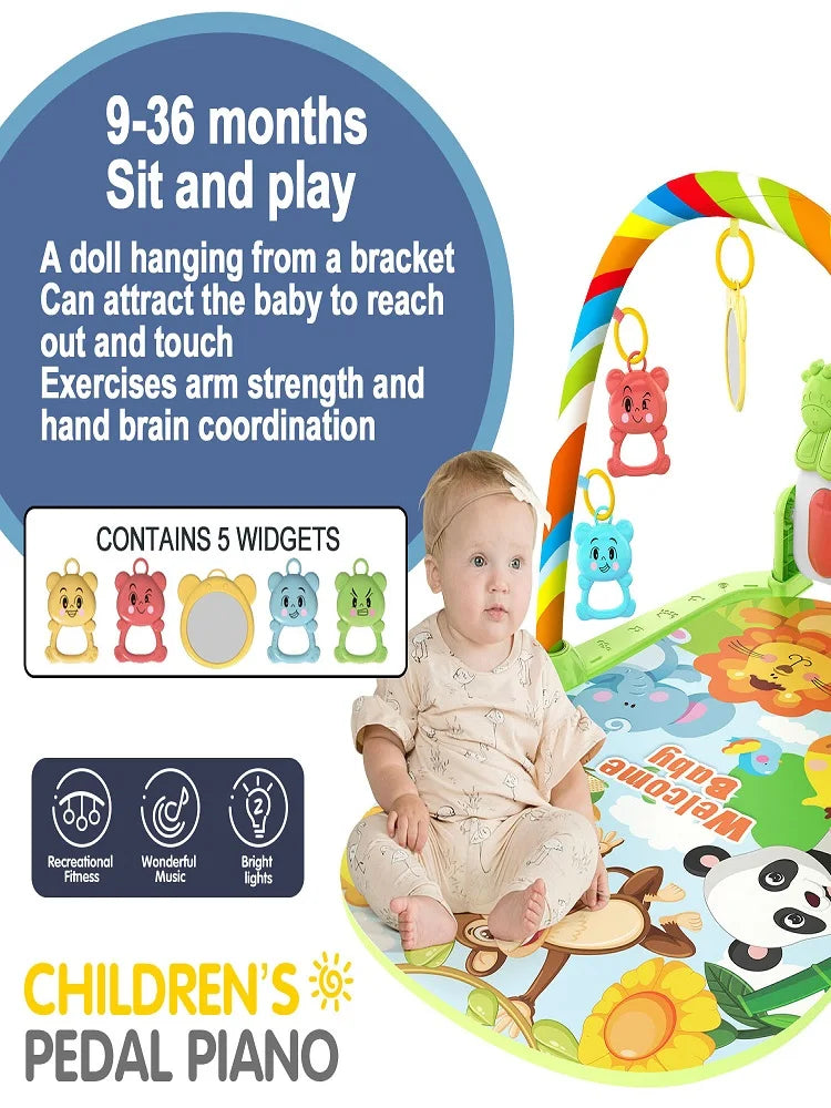 Children’s Pedal Piano — Early Education Music Toy with Light-Up Crawling Mat for Baby Music & Fitness