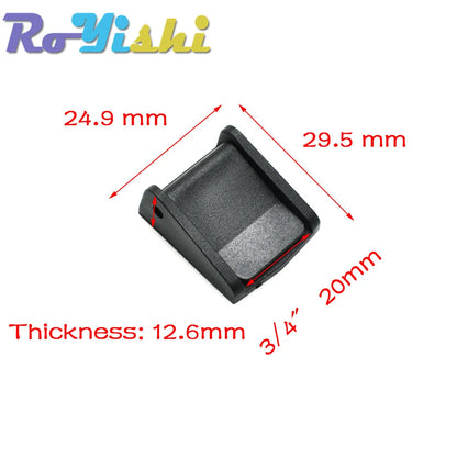 Plastic Cam Buckle Toggle Clips – Black Adjustable Backpack Strap Webbing Buckles (5/8”–2” Sizes)