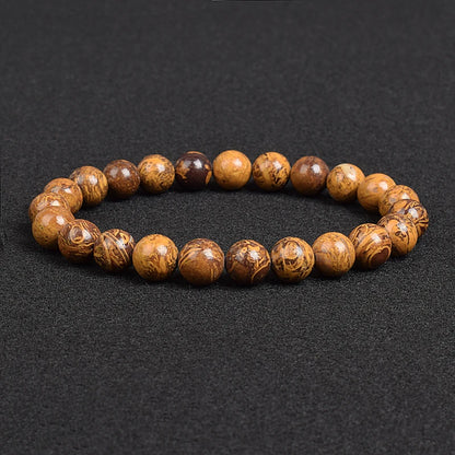 Genuine Natural Stone Beaded Bracelet – Apatite, Lapis Lazuli, Agate & Tiger Eye High Quality Crystal Gem Jewelry Bangle for Men & Women