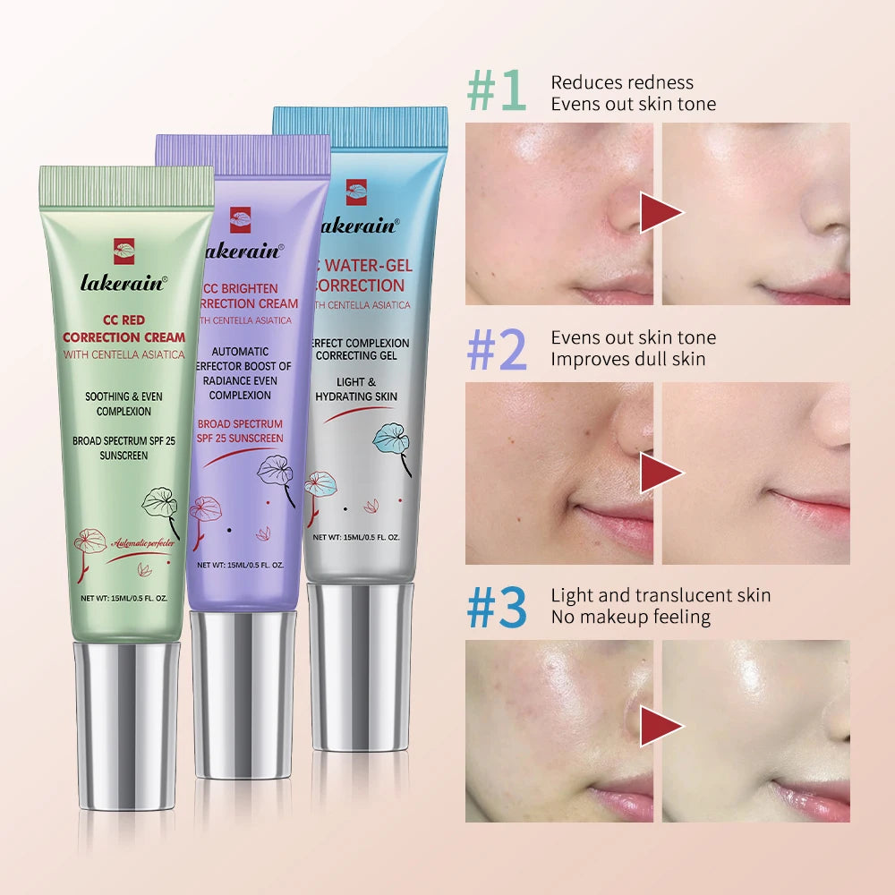 CC Red Correction Cream Primer – Moisturizing Waterproof Base with Centella Asiatica for Concealer & Foundation Prep