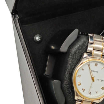 Universal Watch Winder Box - 3 Position Smart Winding Mechanism with LED Light Sensor Silent Motor USB Watch Storage Case
