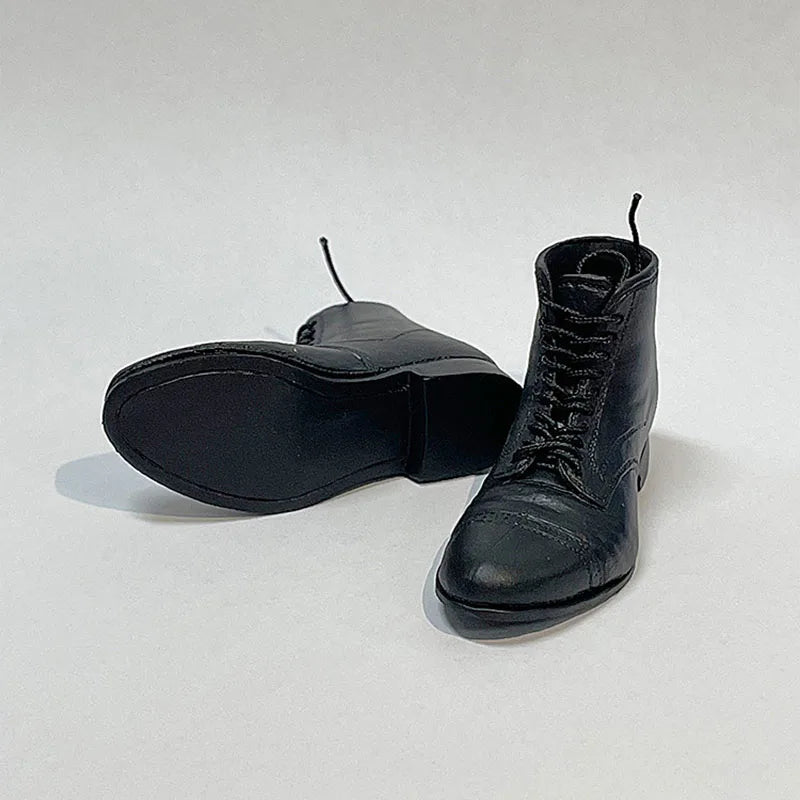 1/6 Scale Male Lace-Up Rubber Boots — Solid Soldier Shoes for 12'' Action Figures with Detachable Feet Dolls