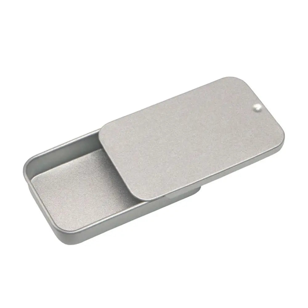 Metal Rectangular Mini Tin Box – Hinged Push-Top Candy, Pill & Small Storage Container