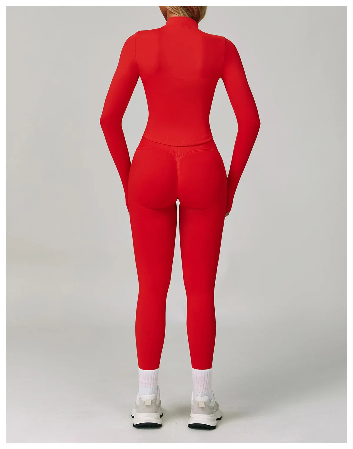 2/3PCS Women’s Seamless Yoga & Gym Set – Push-Up Sports Bra, Long Sleeve Jacket & Workout Leggings
