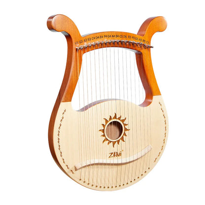 Lyre Harp 19-String – High-Quality Mahogany Musical Instrument with Spare Strings