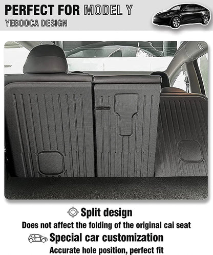 Rear Seat Backrest Protector for Tesla Model Y 2020-2025 – Juniper Trunk Anti-Scratch & Anti-Dirty Mat with Velcro