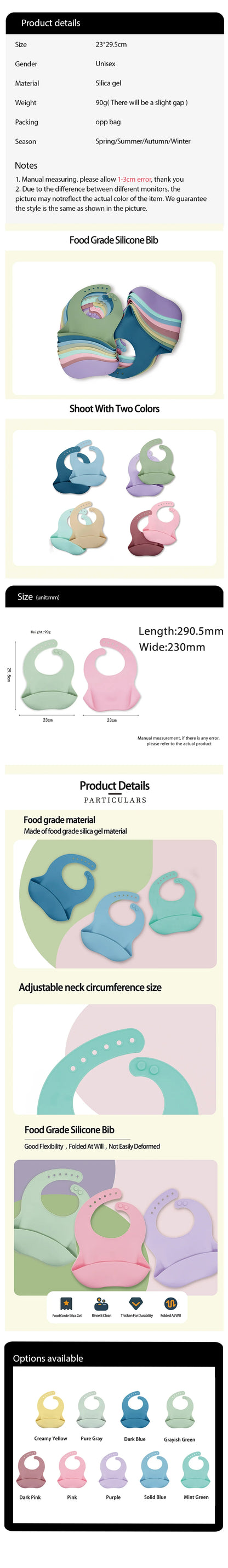 3D Waterproof Baby Bib – Cute Cartoon Animal Print, Adjustable Soft Silicone Feeding Bib for Boys & Girls