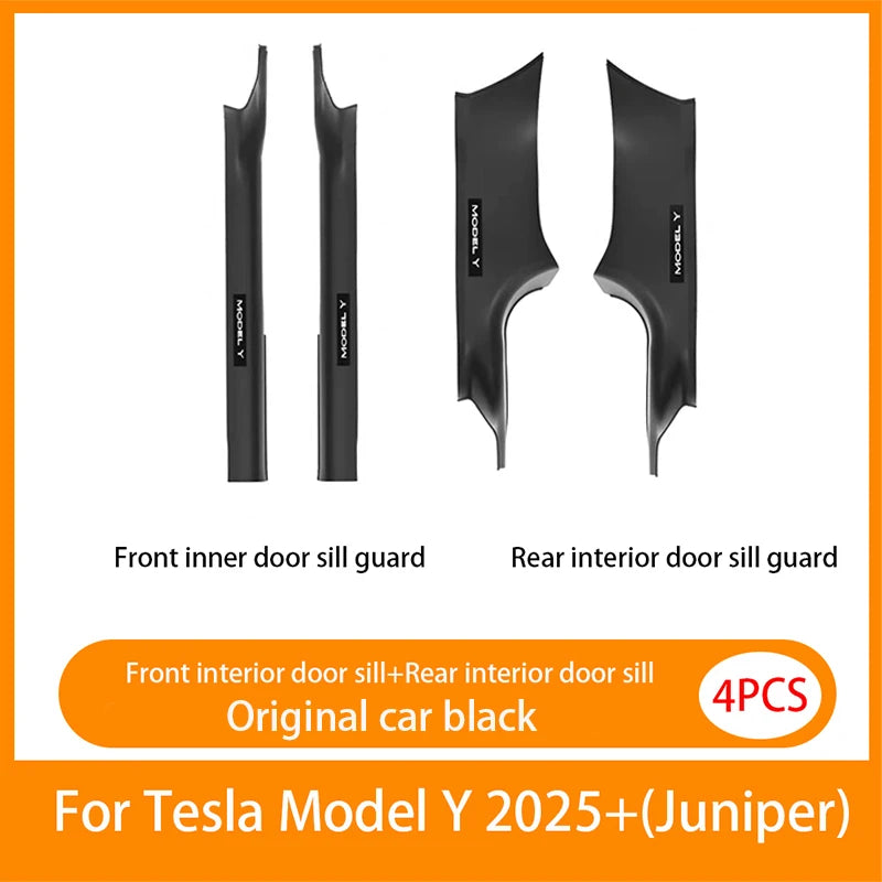 Tesla Model Y Juniper 2025+ Door Threshold Strips – ABS Anti-Scratch & Dirt-Resistant Interior Accessories for Front & Rear Doors