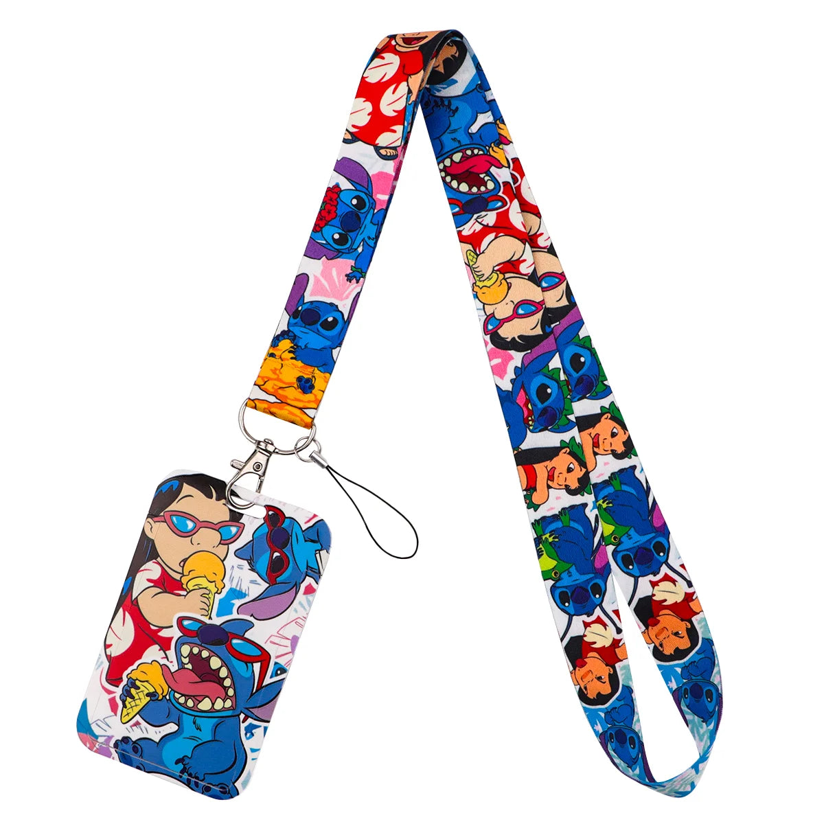 Cartoon Stitch Credential Holder Lanyard – Cute Neck Strap for Keychain, Pass & Credit Card Holder Accessories